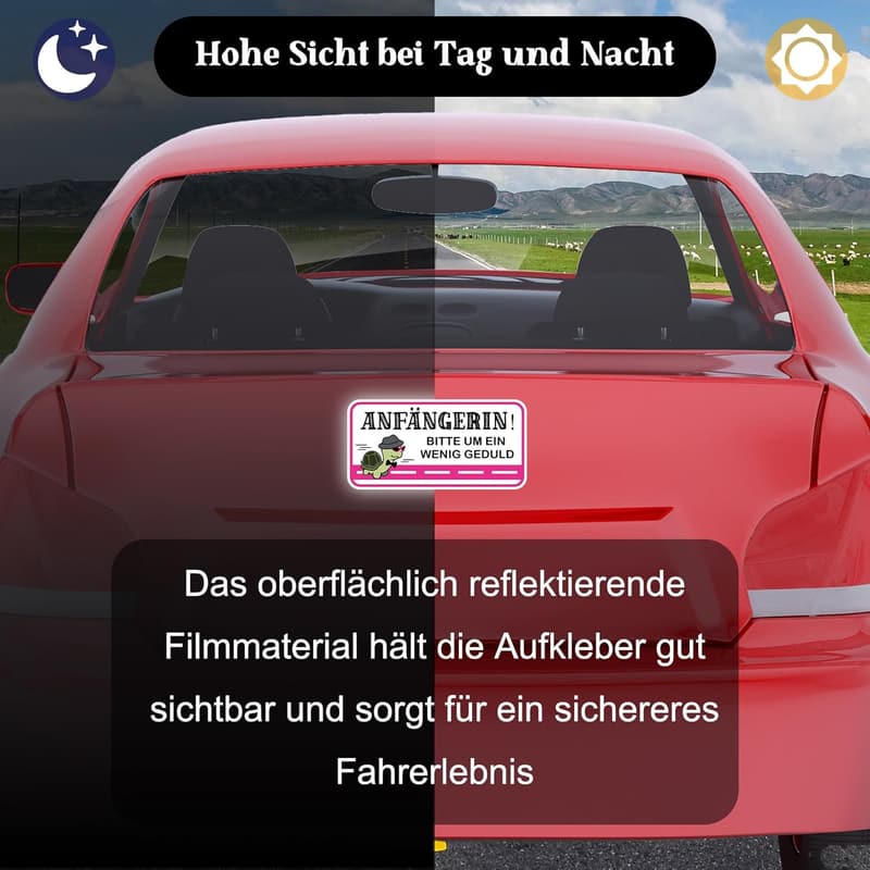 Anfängerschild Auto, reflektierendes Magnet-Schild 20x10 cm