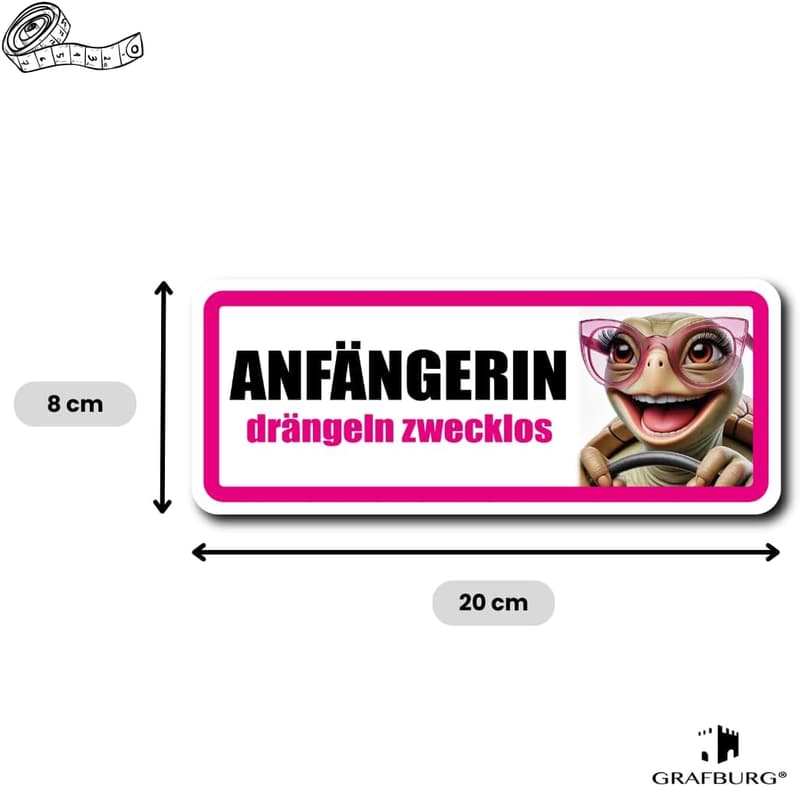 Magnet-Schild für Fahranfänger (20 x 8 cm) – Lustiges Geschenk zum Führerschein