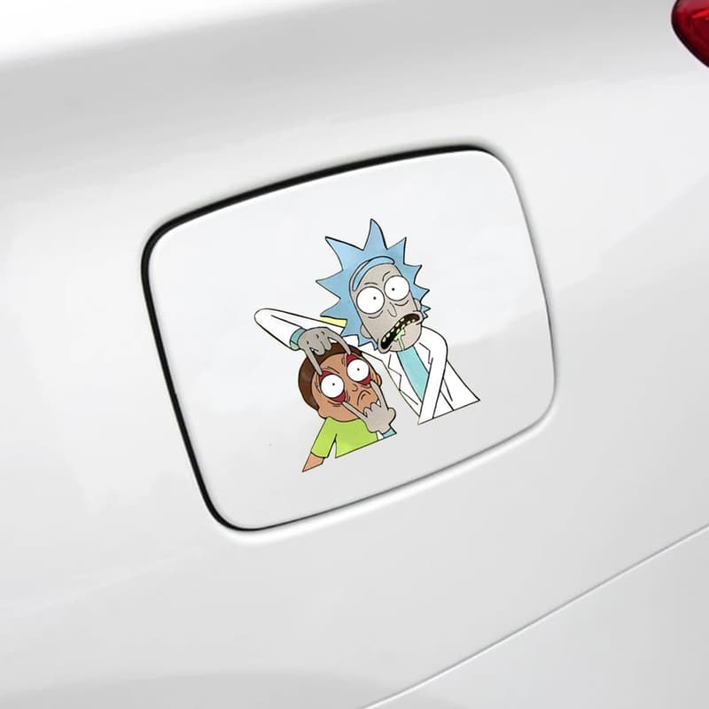 6 Stück Wasserfeste Anime Sticker - Rick and Morty für Auto und Kühlschrank