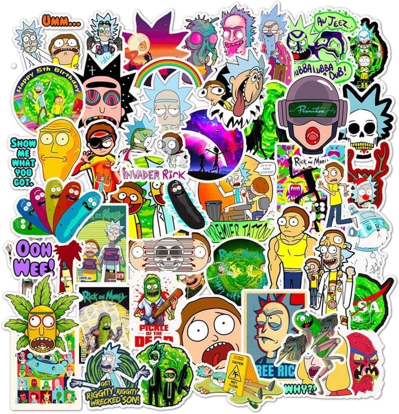 Rick Cartoon Aufkleber Set, 50 Stück für Laptop, Skateboard und mehr