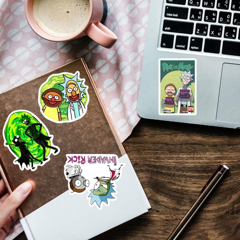 Rick Cartoon Aufkleber Set, 50 Stück für Laptop, Skateboard und mehr