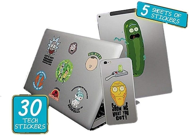 Rick and Morty Aufkleber-Set mit 30 Tech-Stickern für Geräte