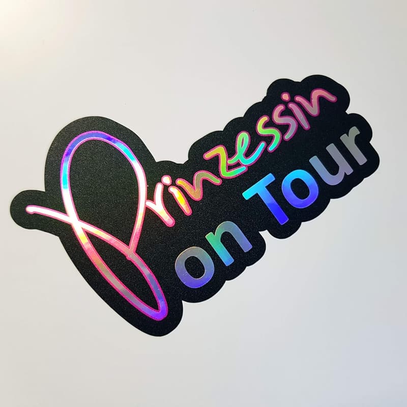 Prinzessin on Tour Öl-Slick Aufkleber 12 x 7,5 cm für Auto Tuning