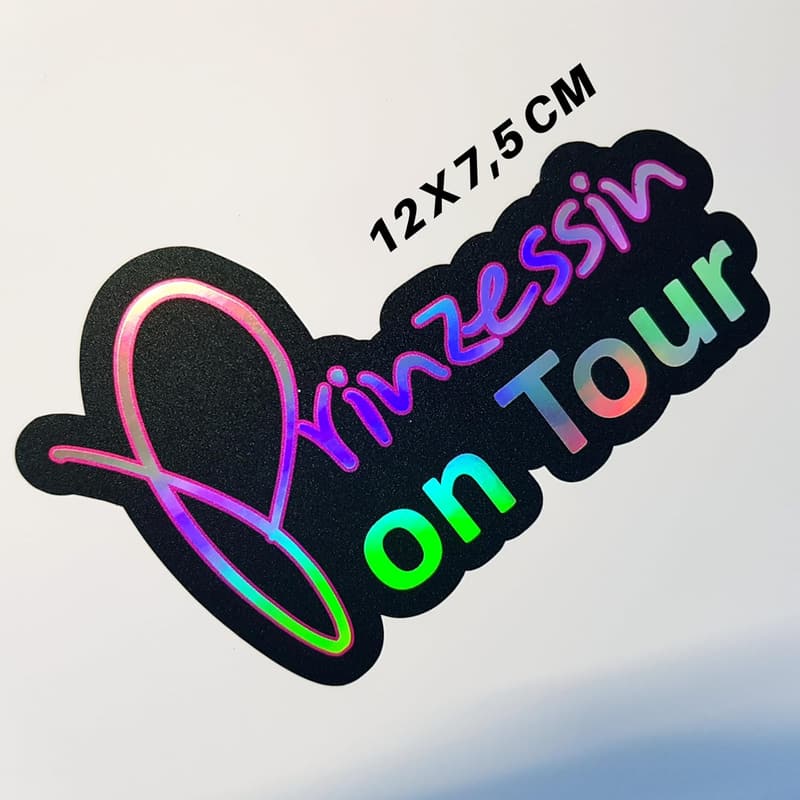 Prinzessin on Tour Öl-Slick Aufkleber 12 x 7,5 cm für Auto Tuning