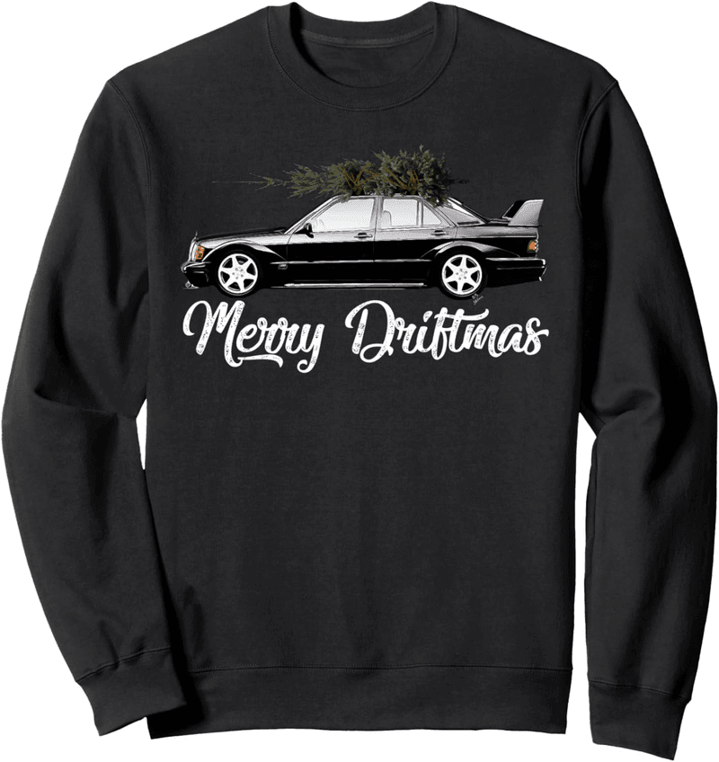 Vintage Auto Sweatshirt - Merry Driftmas Ugly Sweater