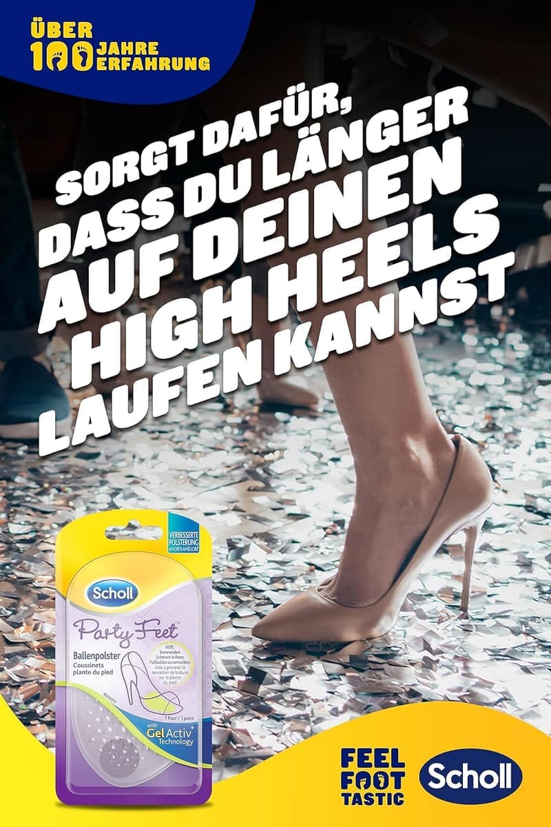 Rutschfeste Gel-Einlegesohlen für Damen – Scholl Party Feet Ballenpolster