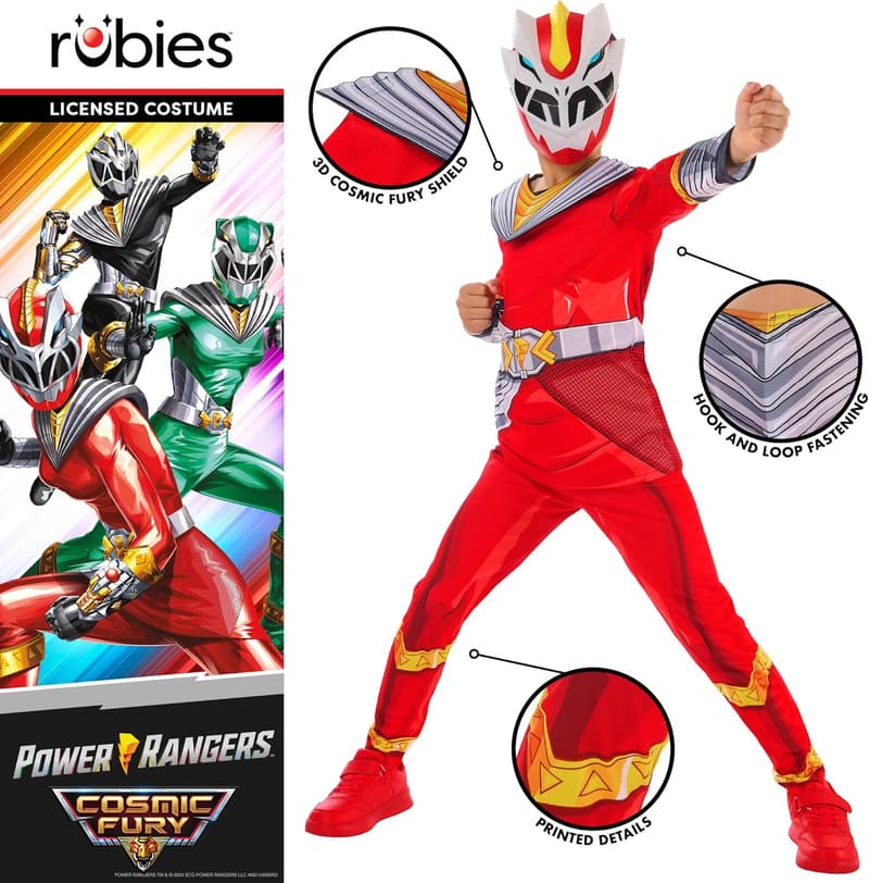 Power Rangers Cosmic Fury: Rotes Ranger-Kostüm für Kinder