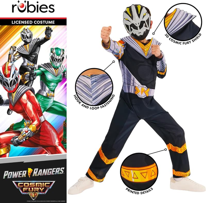 Power Rangers Cosmic Fury Schwarz Ranger-Kostüm für Kinder