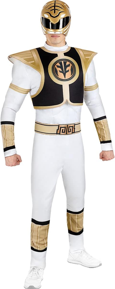 Power Ranger Kostüm in Weiß für Herren - Superhelden Verkleidung für Karneval & Halloween