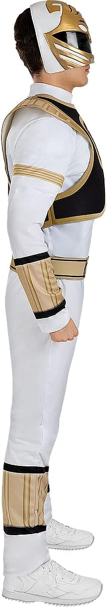 Power Ranger Kostüm in Weiß für Herren - Superhelden Verkleidung für Karneval & Halloween