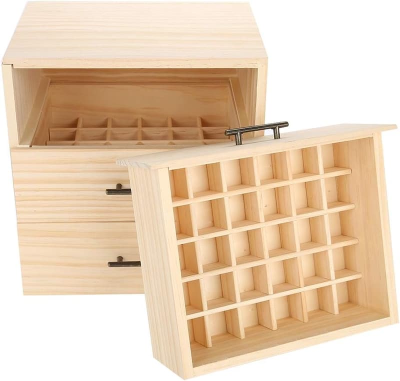Ätherisches Öl Organisator aus Holz, 90 Slots, 3 Ebenen, für Aromatherapie