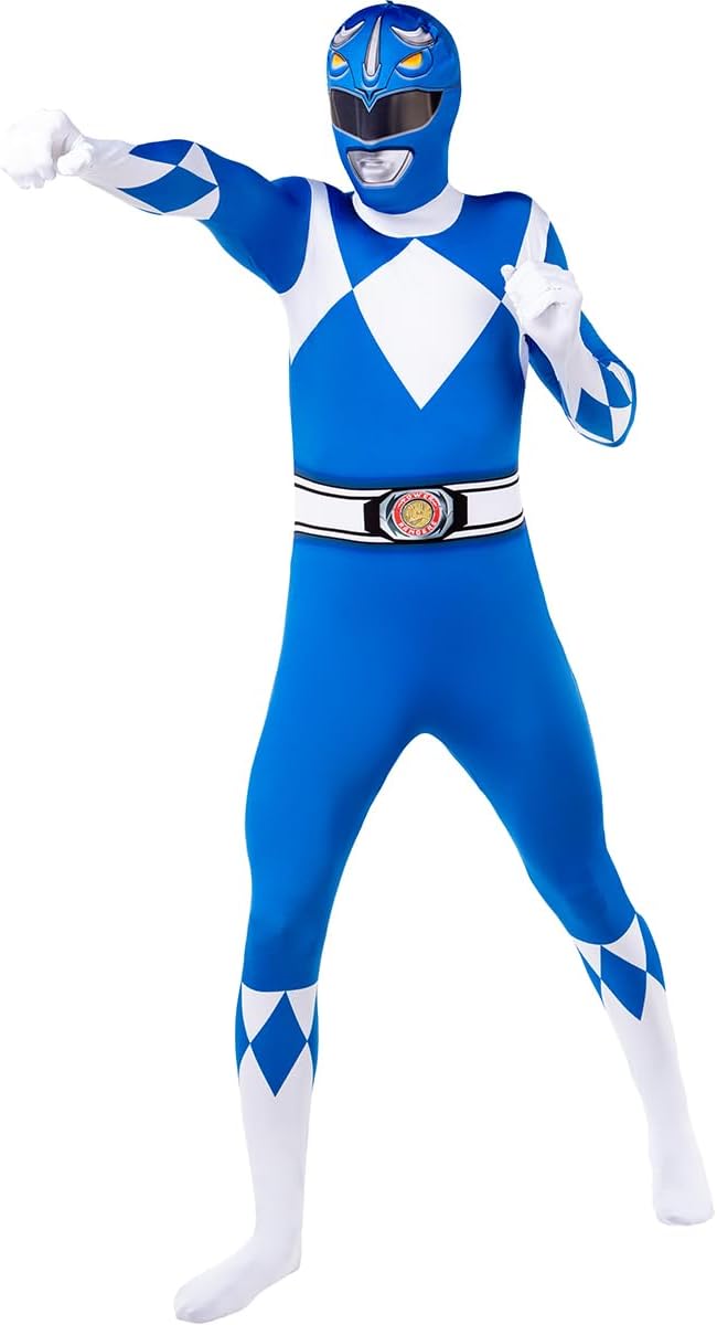 Blauer Power Ranger Einteiler für Erwachsene – Kostüm für Karneval & Halloween