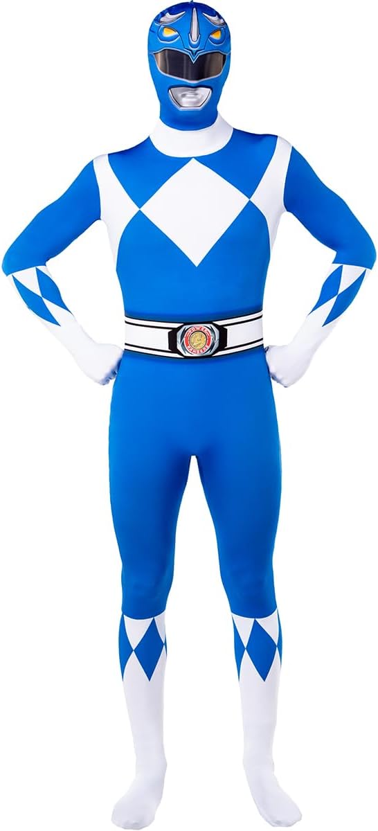 Blauer Power Ranger Einteiler für Erwachsene – Kostüm für Karneval & Halloween