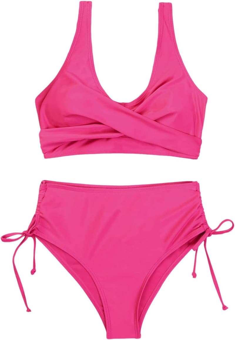 Gehäkelter Damen-Badeanzug im 2-teiligem Design mit hoher Taille