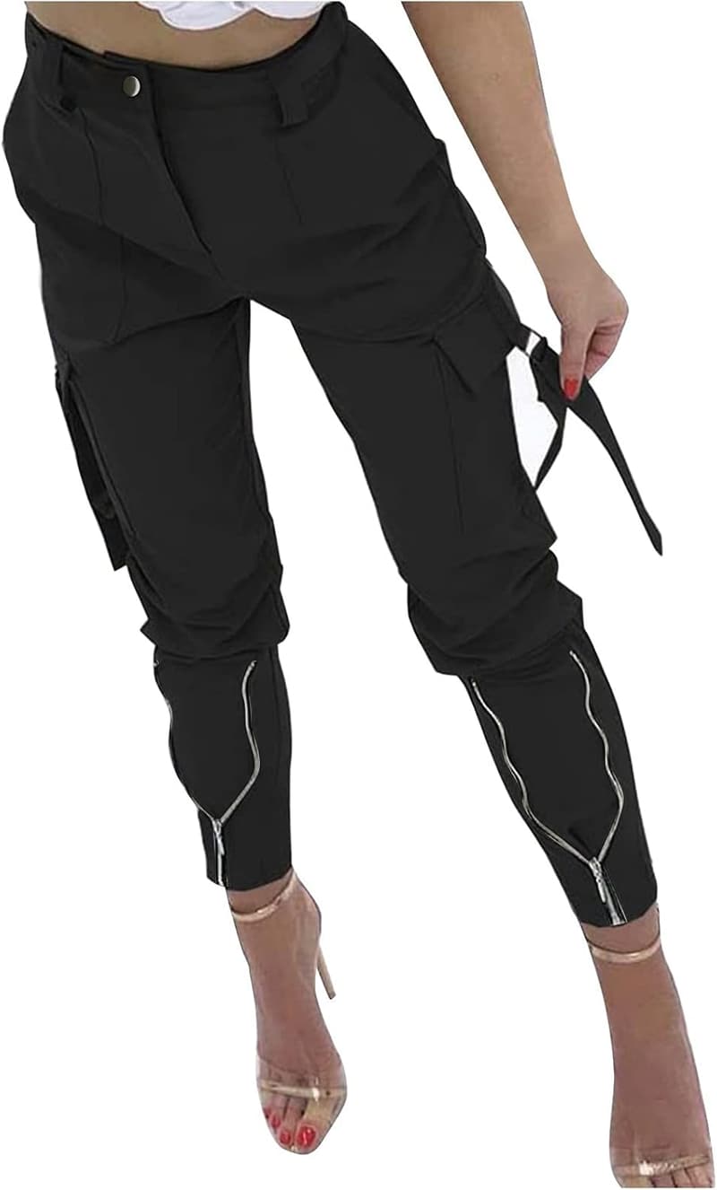 High Waist Cargohose für Damen – Stretchstoff, Taschen, Y2K-Stil