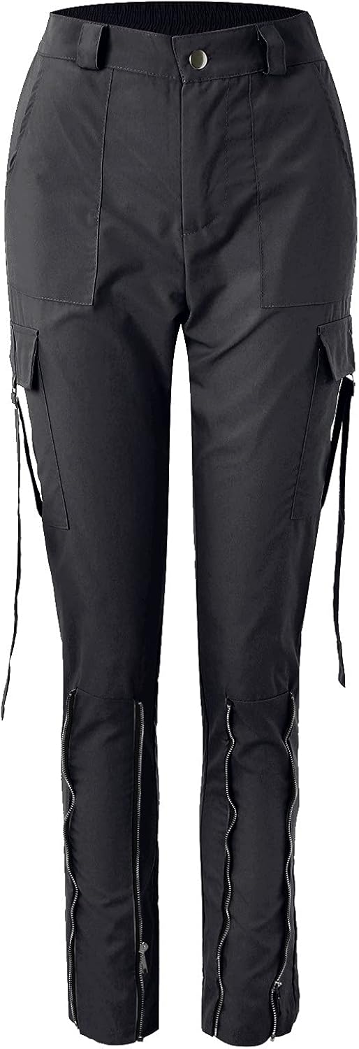 High Waist Cargohose für Damen – Stretchstoff, Taschen, Y2K-Stil