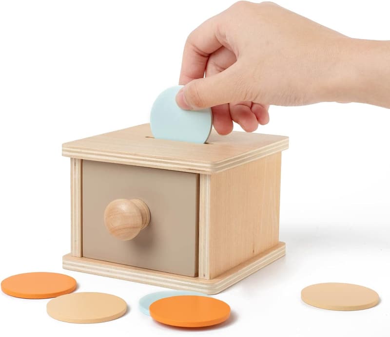 Montessori Münzwurfspielzeug für Babys ab 6 Monate bis 2 Jahre