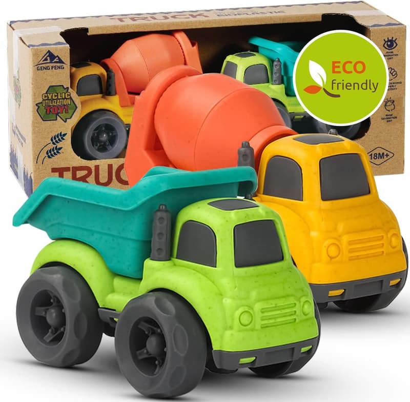 Nachhaltiges LKW Spielzeug für Kinder ab 1 Jahr – Bio-Kunststoff, Indoor/Outdoor (Grün)
