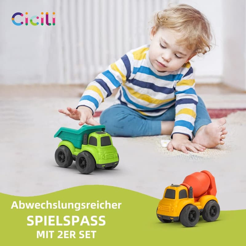 Nachhaltiges LKW Spielzeug für Kinder ab 1 Jahr – Bio-Kunststoff, Indoor/Outdoor (Grün)