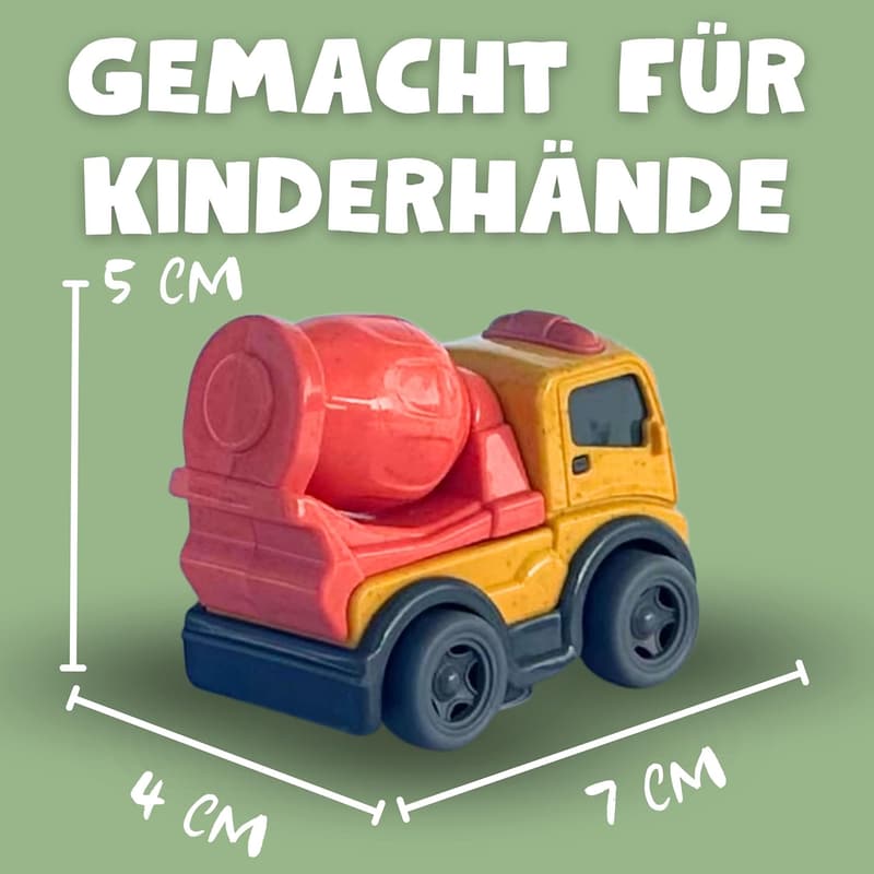 Nachhaltige Mini-Trucks aus Bio-Kunststoff für Kinder ab 1 Jahr