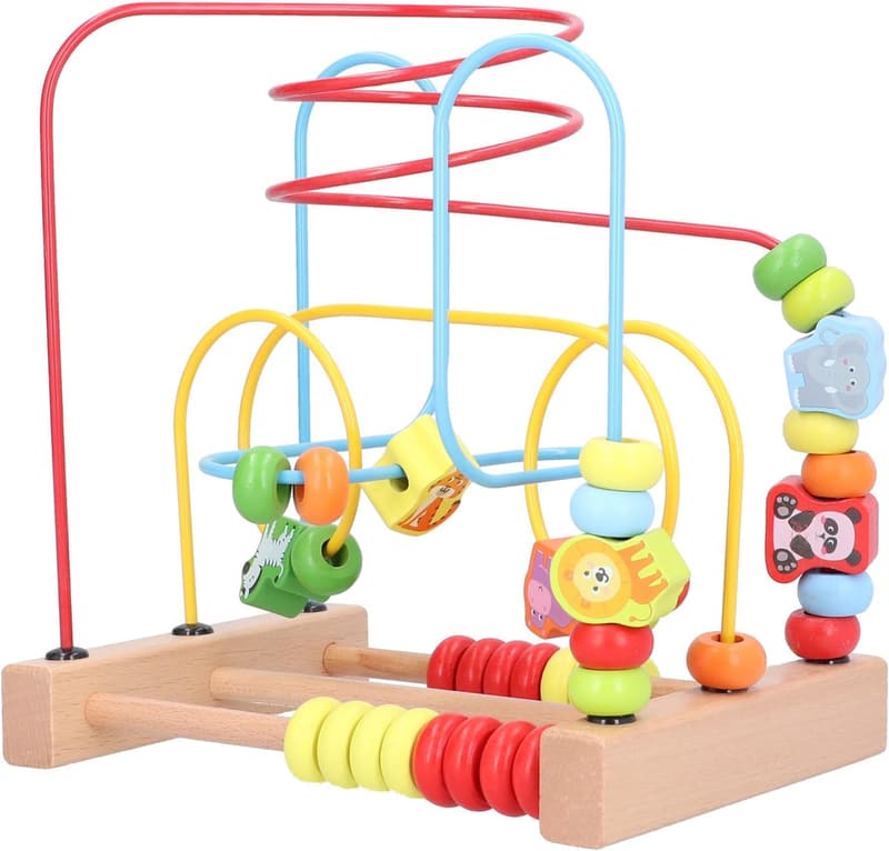 Holzperlen-Achterbahnspielzeug für Kleinkinder 1-3 Jahre
