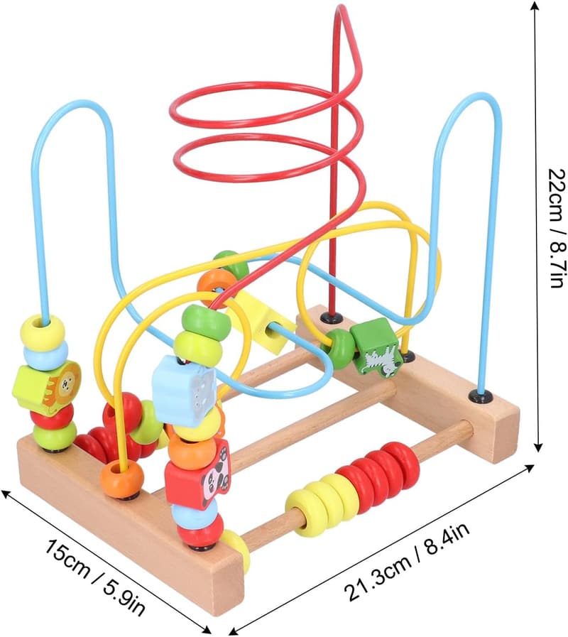 Holzperlen-Achterbahnspielzeug für Kleinkinder 1-3 Jahre