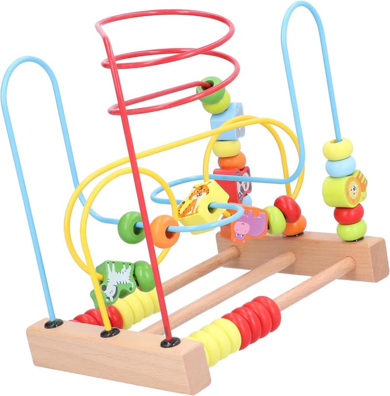 Holzperlen-Achterbahnspielzeug für Kleinkinder 1-3 Jahre