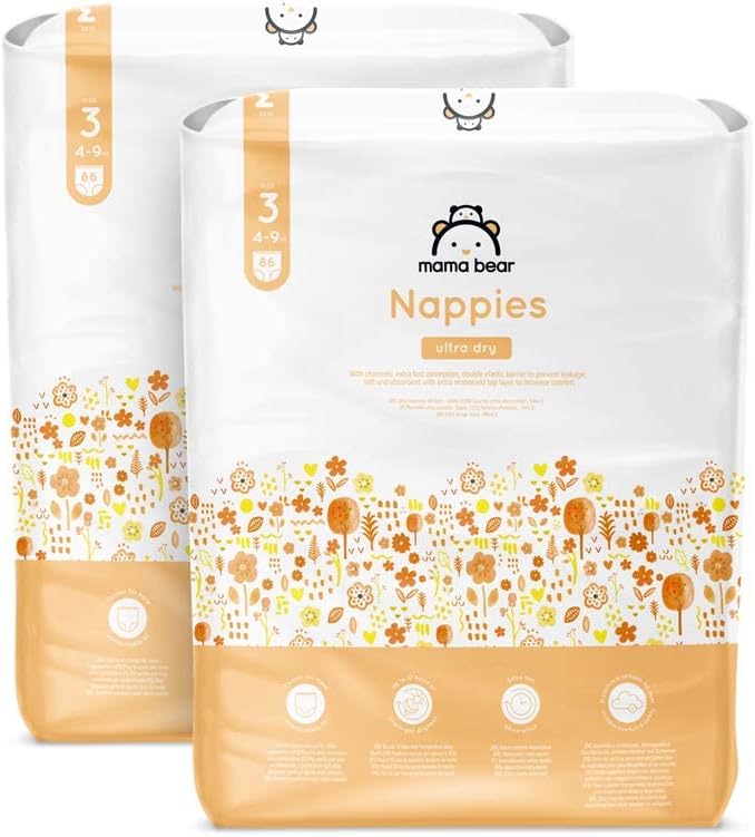 Mama Bear Ultra Dry Windeln Größe 3 (4-9 kg) - Monatsbox, 172 Stück