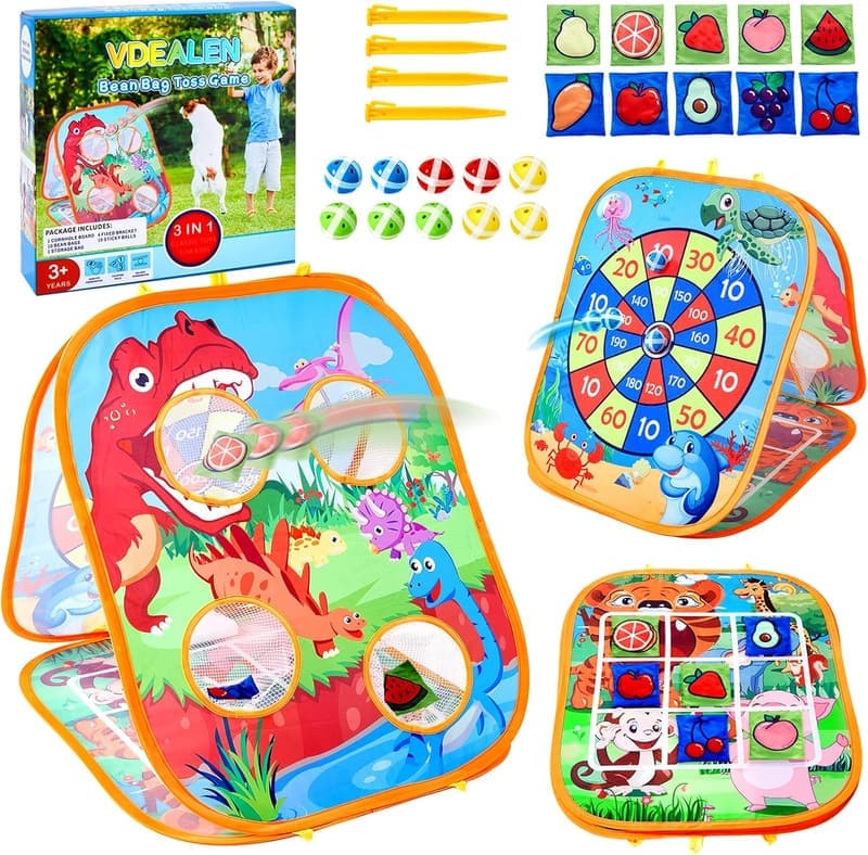 3-in-1 Cornhole Spiel für Kinder ab 5 Jahren – Lustiges Geschenk
