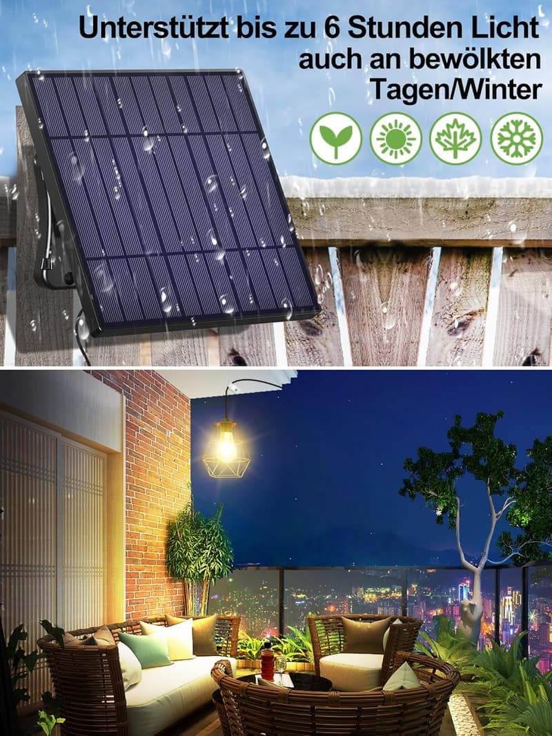 Solar-Hängeleuchte mit Fernbedienung für Garten, Terrasse und Balkon