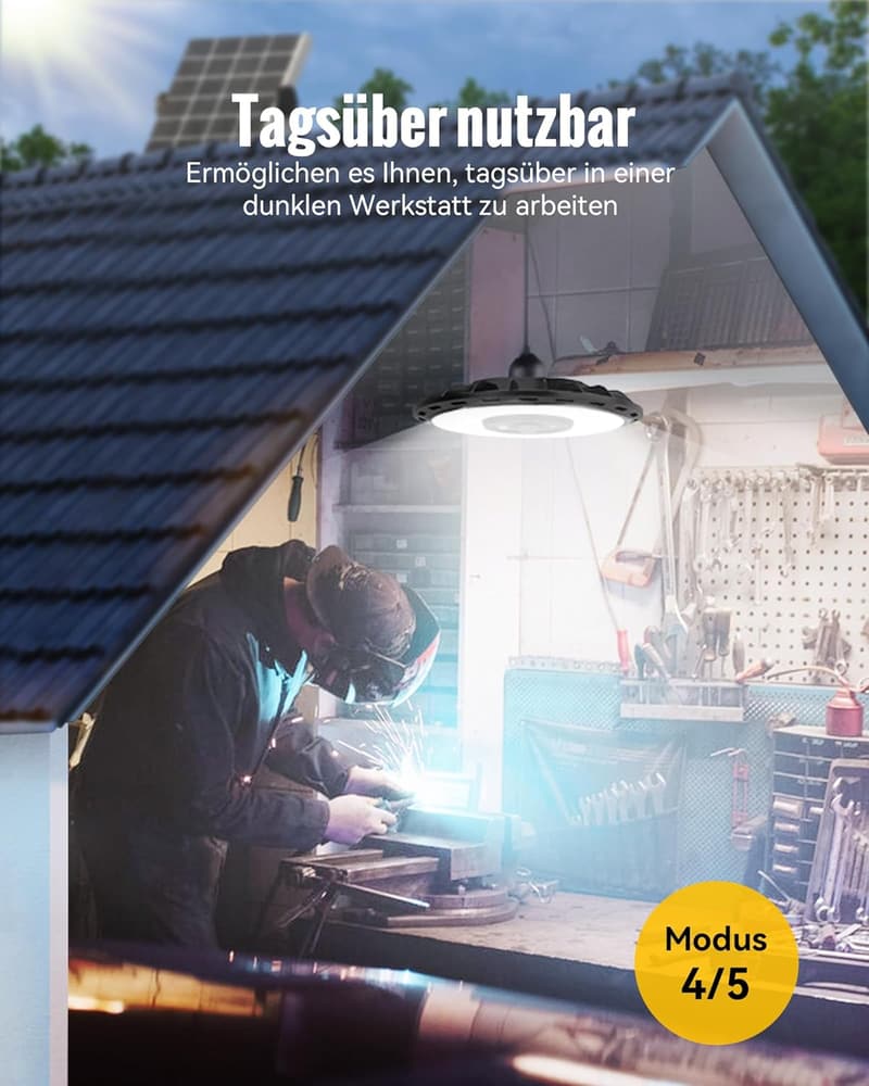 Solar Pendelleuchte mit Bewegungsmelder – 3000LM, IP65, 3 Farben, für Garten und Terrasse