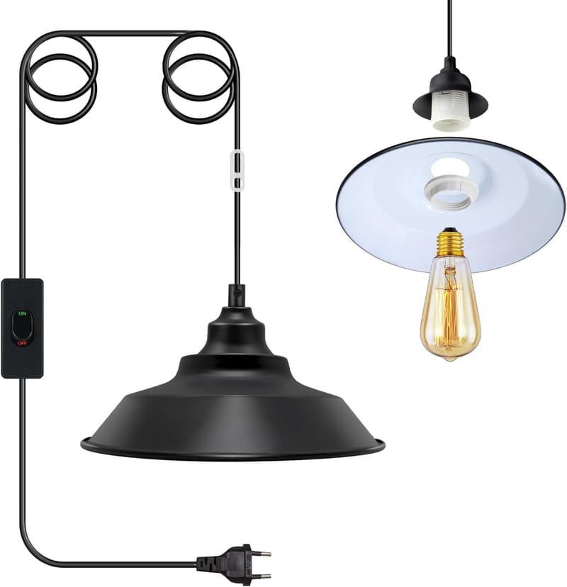 Vintage Pendelleuchte Set mit 450 cm Kabel und E27 Fassung