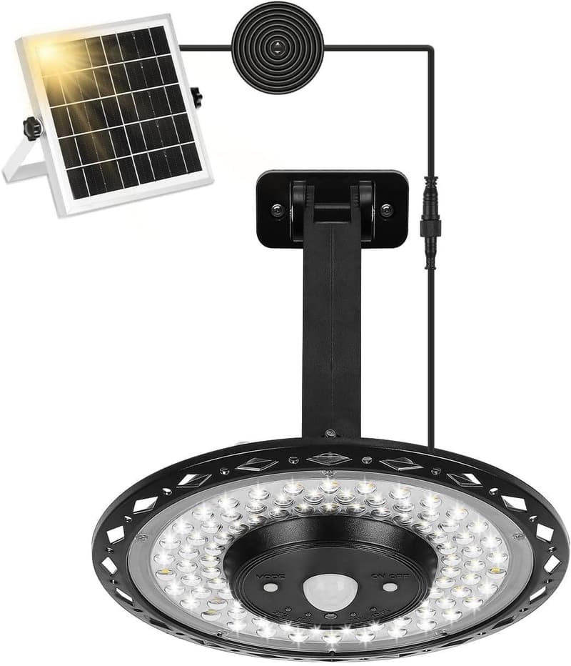 ENCOFT Solar Hängeleuchte für Innen/Außen mit Fernbedienung, 3 Farbtemperaturen, 228 LED, IP65 wasserdicht