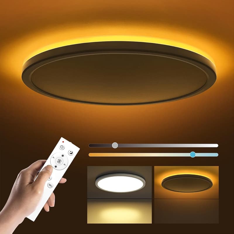 Dimmbare LED Deckenleuchte mit Fernbedienung, 24W, 2000K-6500K, rund, 30x2,5cm