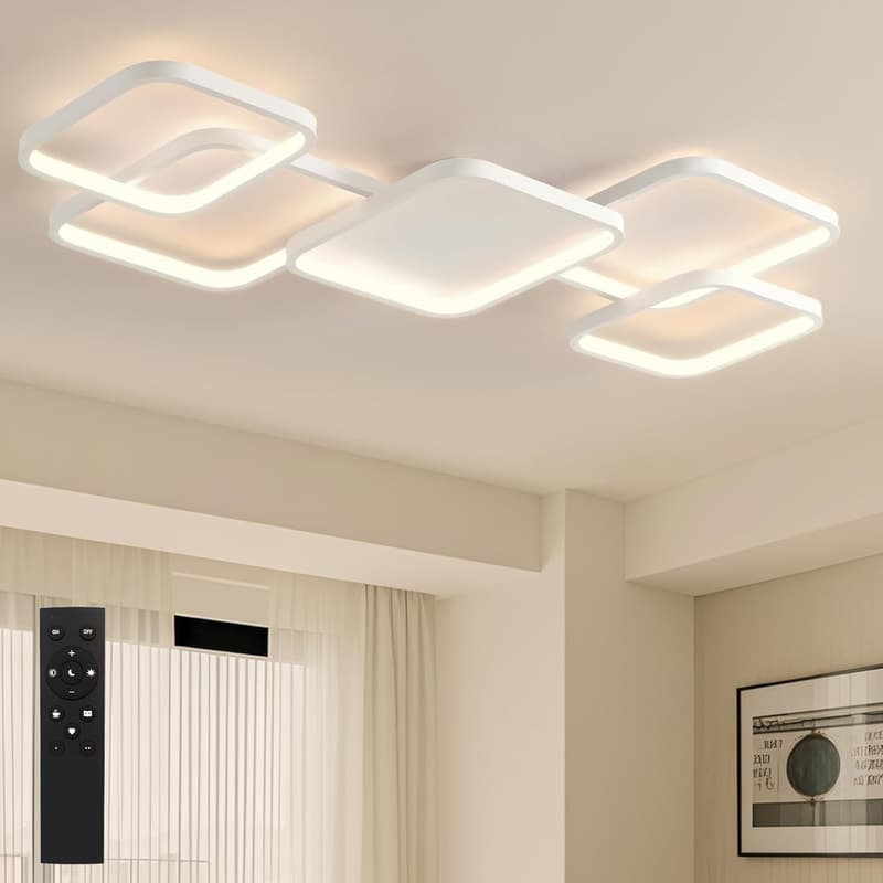 Dimmbare LED Deckenlampe 56W mit Fernbedienung für Wohnzimmer und Schlafzimmer