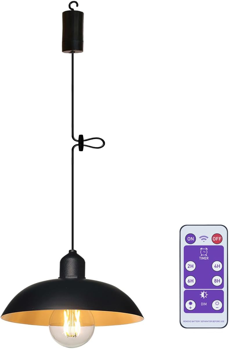 Hängelampe mit Akku und Fernbedienung für Garten und Balkon