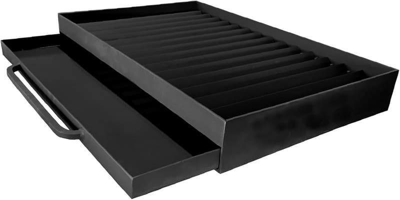 Hochwertiger Grillkamin mit Aschenbecher und Grillschublade (60 x 40 cm)