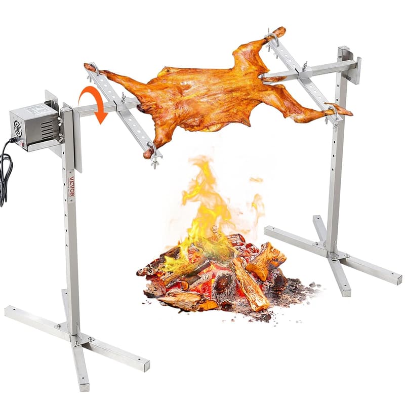 VEVOR 60 kg Lammgrill aus Edelstahl mit 52-W-Motor und Hitzeschild