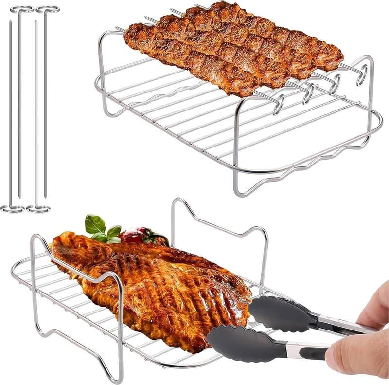 Grillrost-Set aus 304 Edelstahl für Dual Zone Heißluftfritteuse
