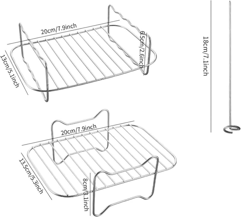 Grillrost-Set aus 304 Edelstahl für Dual Zone Heißluftfritteuse