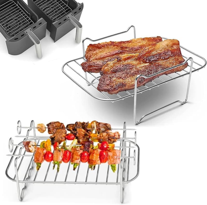 Grillrost-Set aus 304 Edelstahl für Dual Zone Heißluftfritteuse