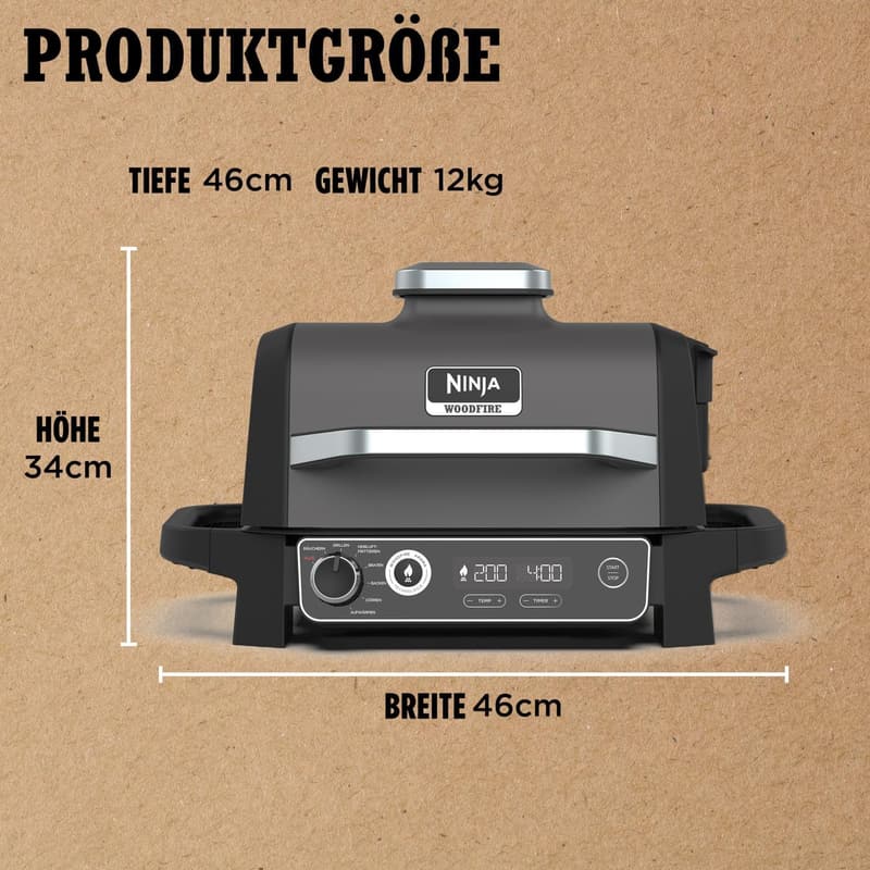 Ninja Woodfire 7-in-1 Elektrogrill für Camping und Outdoor-Aktivitäten