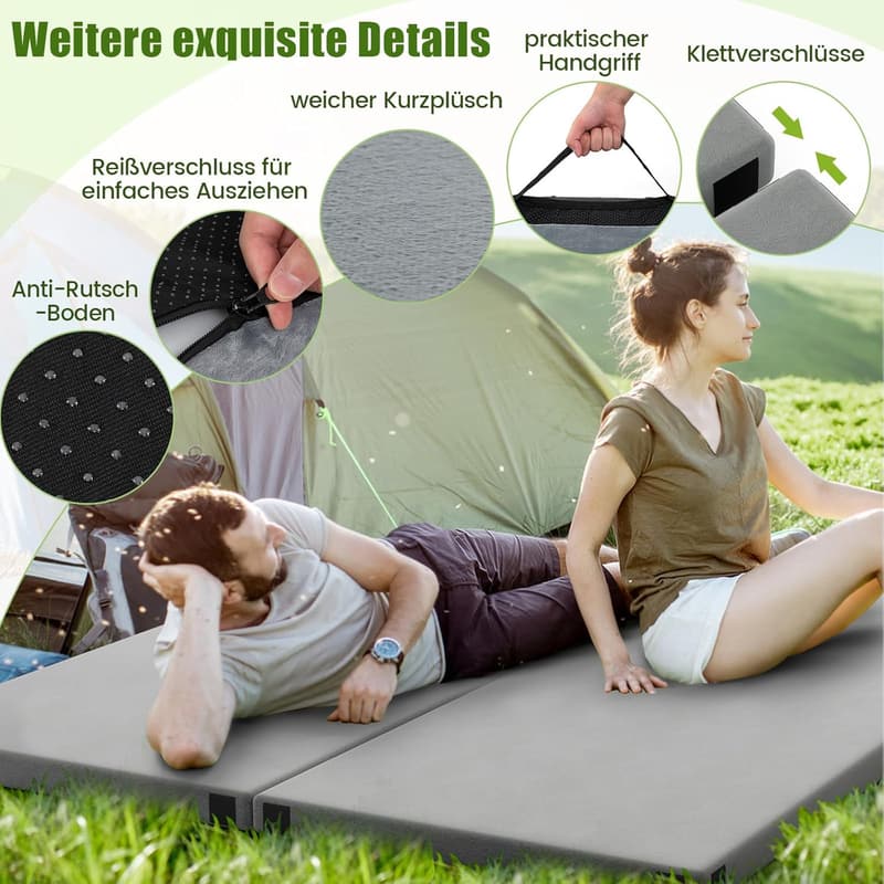 Rutschfeste Camping-Matratze mit Memory-Schaum und Tragetasche