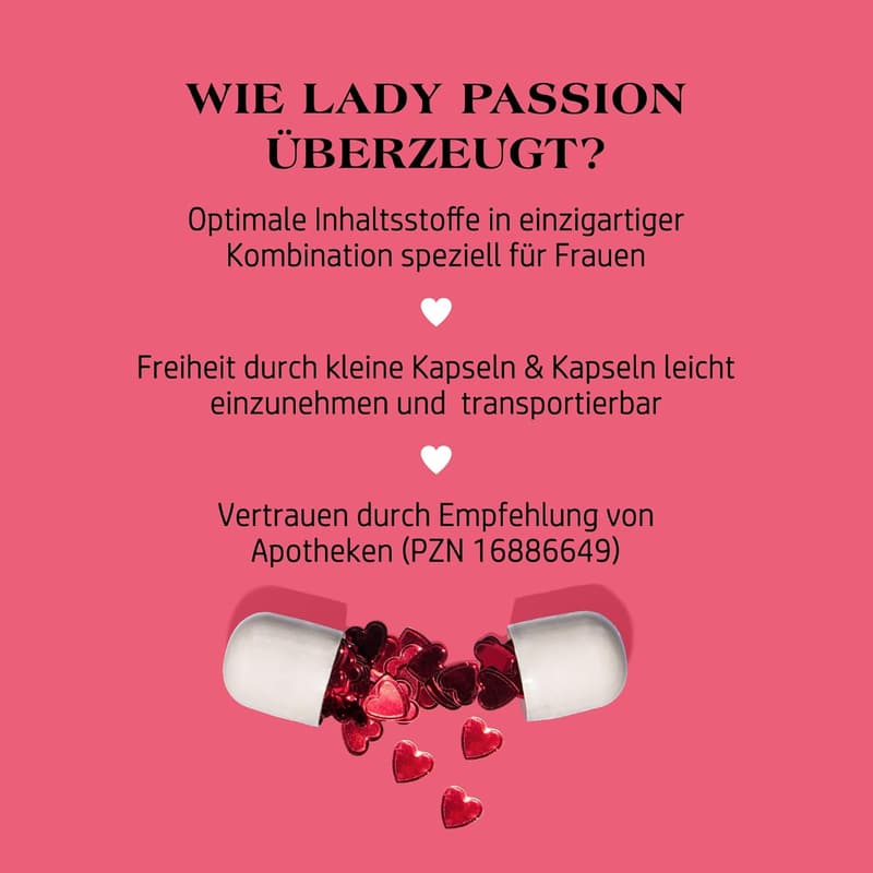 Lady Passion: 60 hormonfreie Kapseln mit Ashwagandha & Maca, vegan