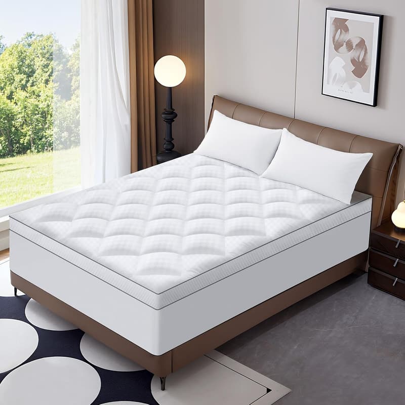 Memory Foam Matratzentopper 90x200cm mit Anti-Rutsch, hypoallergen