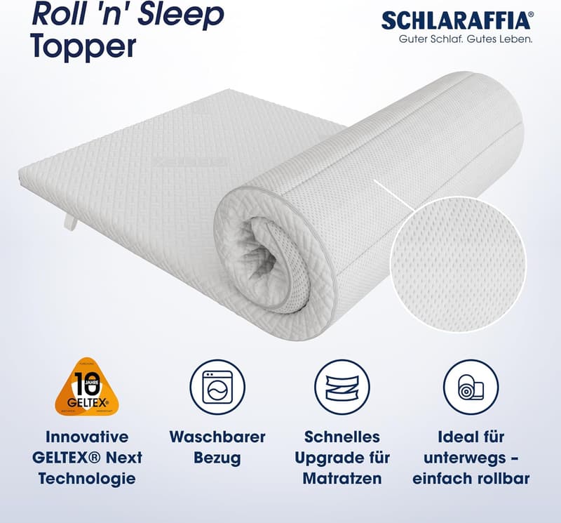 Atmungsaktiver 180x200 cm Gel-Topper für Allergiker, waschbar