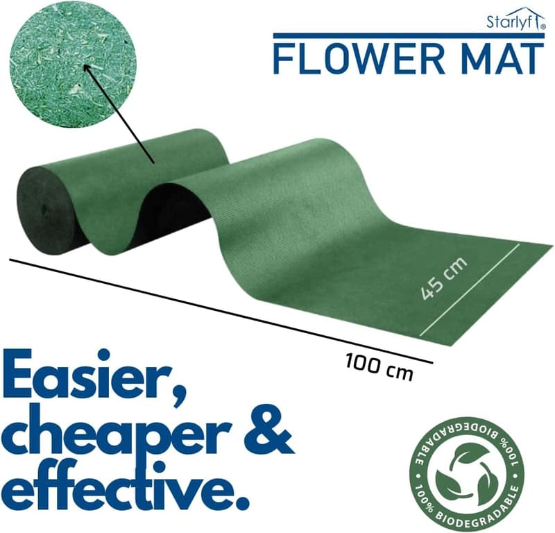 Biologisch abbaubare Blumensamenmatte für Garten (2 m x 0,45 m)