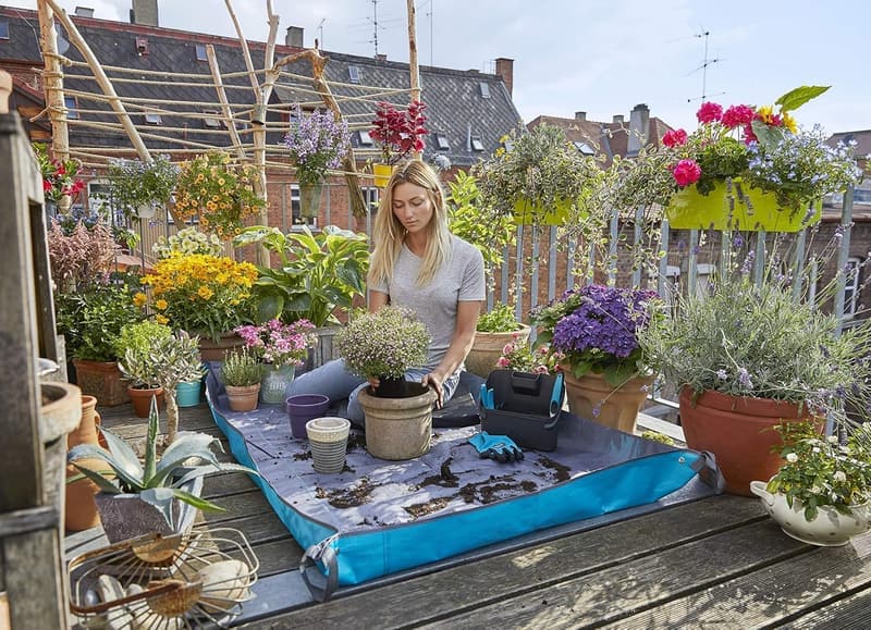 Gardena City Gardening Pflanzmatte L: Wasserabweisende Arbeitsunterlage 120 x 180 cm
