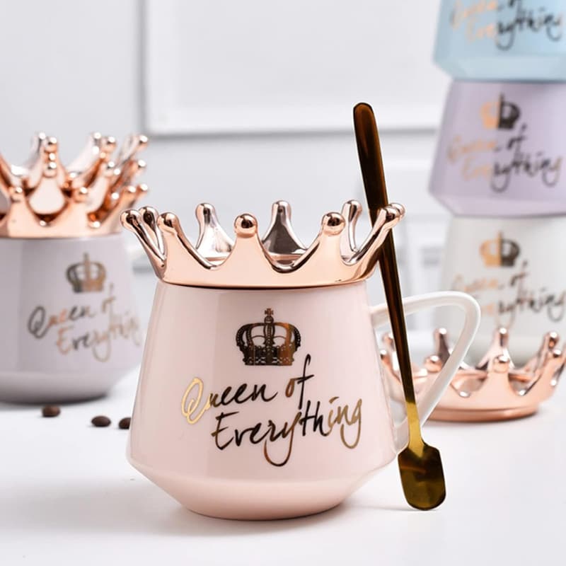 Königin Elizabeth Tasse mit Deckel – Keramik Geb. Geschenk für Frauen