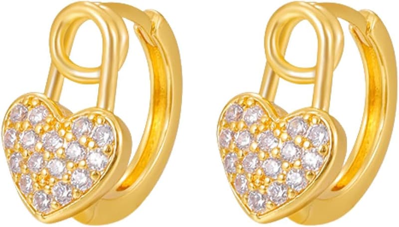 Herzförmige 14K Gold Creolen für Frauen – Luxuriöses Geschenk 2023